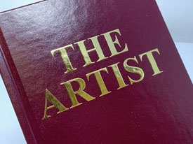 Leather book with gold foil 