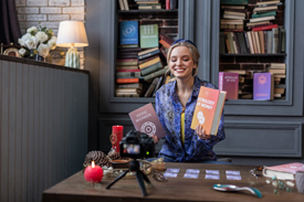 laptop on table for author