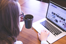 woman using laptop