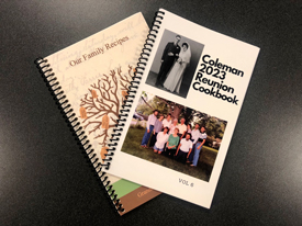 Two spiral-coil cookbooks