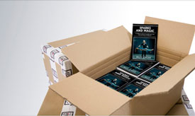 Open box of books 